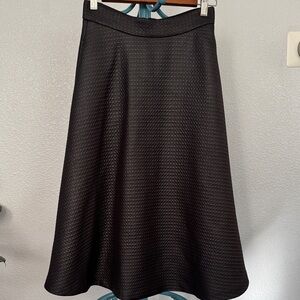 Banana republic vintage jacquard goth textured Black A-Line midi Skirt size 2